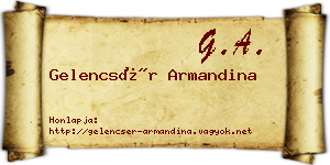 Gelencsér Armandina névjegykártya